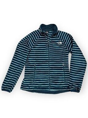 The North Face Vintage FLEECE Striped Designer Outdoor Light Jacket - Womens M